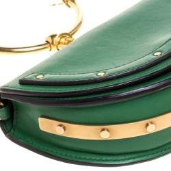 مملوكة مسبقًا Chloe Green Leather Small Nile Bracelet Minaudiere Crossbody Bag