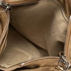 Pre Owned Chloe Golden Brown Grained Leather Medium Paddington Satchel