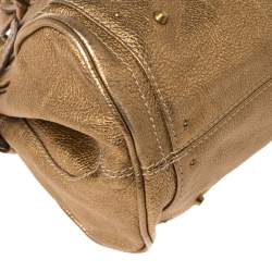 Pre Owned Chloe Golden Brown Grained Leather Medium Paddington Satchel