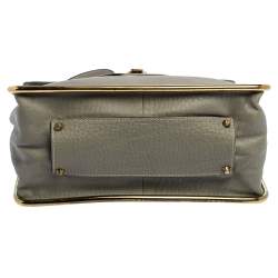 مملوكة مسبقًا حقيبة كتف كلوي سالي جلد رصاصي بقلاب متوسطة 