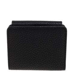 Pre Owned Chloe Black Leather Drew Compact Wallet