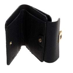 Pre Owned Chloe Black Leather Drew Compact Wallet