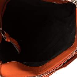 Pre Owned Chloe Orange Quilted Patent Leather Large Heloise Satchel