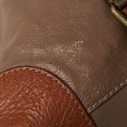 Chloe Brown/Tan Leather Zip Satchel
