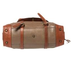 Chloe Brown/Tan Leather Zip Satchel