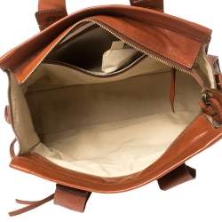 Chloe Brown/Tan Leather Zip Satchel