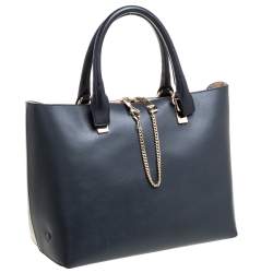 مملوكة مسبقًا حقيبة كلوي بايلي جلد رصاصي/أسود متوسطة