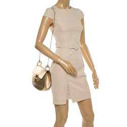 Chloe Metallic Gold Leather Medium Drew Shoulder Bag