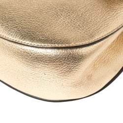 Chloe Metallic Gold Leather Medium Drew Shoulder Bag