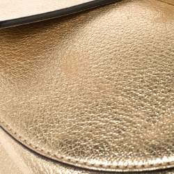 Chloe Metallic Gold Leather Medium Drew Shoulder Bag