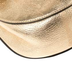 Chloe Metallic Gold Leather Medium Drew Shoulder Bag