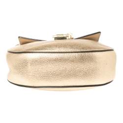 Chloe Metallic Gold Leather Medium Drew Shoulder Bag