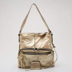 Chloe Metallic Gold Large Shoulder Bag