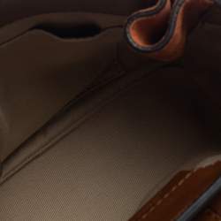 Pre Owned Chloe Brown/Orange Leather and Suede Mini Faye Backpack