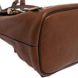 Pre Owned Chloe Brown/Orange Leather and Suede Mini Faye Backpack