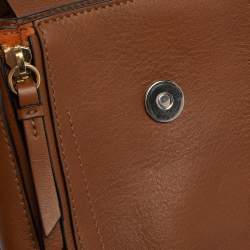 Pre Owned Chloe Brown/Orange Leather and Suede Mini Faye Backpack