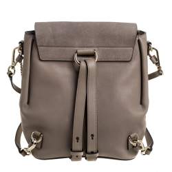 Chloe Grey Leather and Suede Medium Faye Backpack