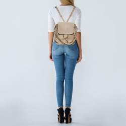 Chloe Grey Leather and Suede Medium Faye Backpack
