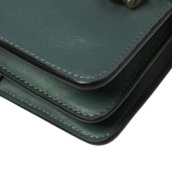 Pre Owned Chloe Sage Green Leather and Suede Mini Faye Crossbody Bag