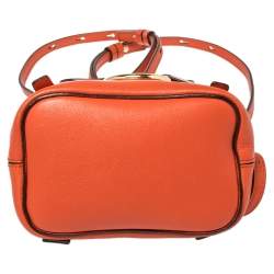 Pre Owned Chloe Orange Leather and Suede Mini Faye Daye Backpack
