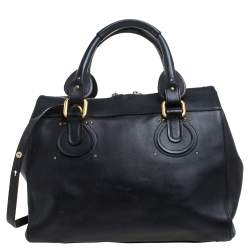 Pre Owned Chloe Black Leather Aurore Pure Paddington Tote 