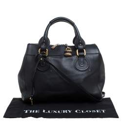 Pre Owned Chloe Black Leather Aurore Pure Paddington Tote 