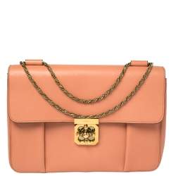 Chloe Coral Orange Leather Large Elsie Shoulder Bag