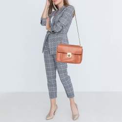 Chloe Coral Orange Leather Large Elsie Shoulder Bag