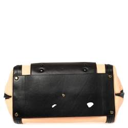 Pre Owned Chloe Beige/Black Leather Alice Satchel Bag