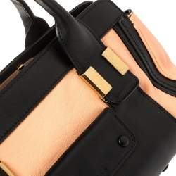 Pre Owned Chloe Beige/Black Leather Alice Satchel Bag