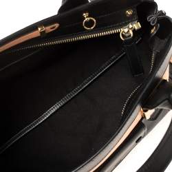 Pre Owned Chloe Beige/Black Leather Alice Satchel Bag