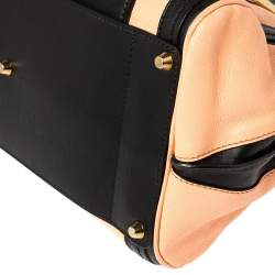 Pre Owned Chloe Beige/Black Leather Alice Satchel Bag