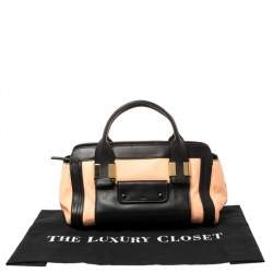 Pre Owned Chloe Beige/Black Leather Alice Satchel Bag