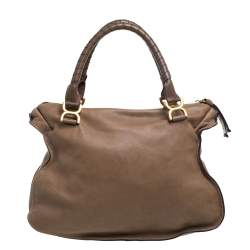 Pre Owned Chloe Beige Leather Large Marcie Satchel