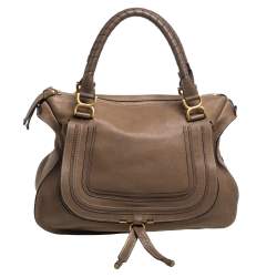 Pre Owned Chloe Beige Leather Large Marcie Satchel