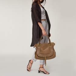 Pre Owned Chloe Beige Leather Large Marcie Satchel
