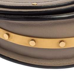 Pre Owned Chloe Taupe Leather Small Nile Bracelet Minaudiere Crossbody Bag 