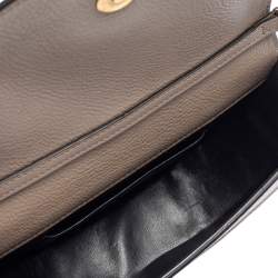 Pre Owned Chloe Taupe Leather Small Nile Bracelet Minaudiere Crossbody Bag 