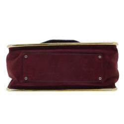 Pre Owned Chloe Burgundy Python Medium Sally Shoulder Bag