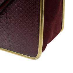 Pre Owned Chloe Burgundy Python Medium Sally Shoulder Bag