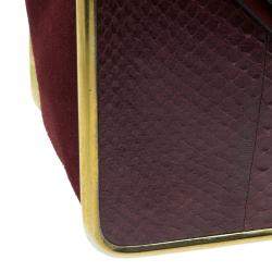 Pre Owned Chloe Burgundy Python Medium Sally Shoulder Bag