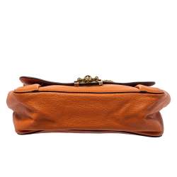 Pre Owned Chloe Orange Leather Medium Elsie Shoulder Bag