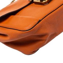 Pre Owned Chloe Orange Leather Medium Elsie Shoulder Bag