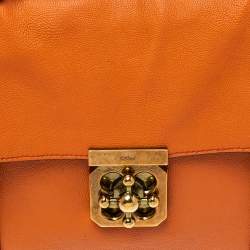 Pre Owned Chloe Orange Leather Medium Elsie Shoulder Bag