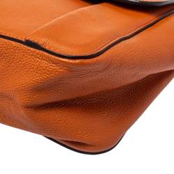 Pre Owned Chloe Orange Leather Medium Elsie Shoulder Bag