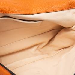 Pre Owned Chloe Orange Leather Medium Elsie Shoulder Bag