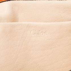 Pre Owned Chloe Orange Leather Medium Elsie Shoulder Bag