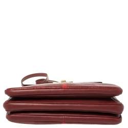 Pre Owned Chloe Maroon Python Embossed Leather Shoulder Bag