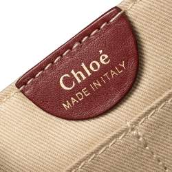 Pre Owned Chloe Maroon Python Embossed Leather Shoulder Bag