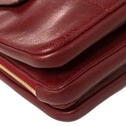 Pre Owned Chloe Maroon Python Embossed Leather Shoulder Bag